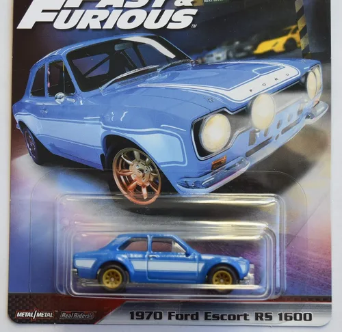 Vista 2 de Hot Wheels Fast & Furious Importaciones Rápidas Premium, Azul 1970 Ford Escort Rs 1600 3/5