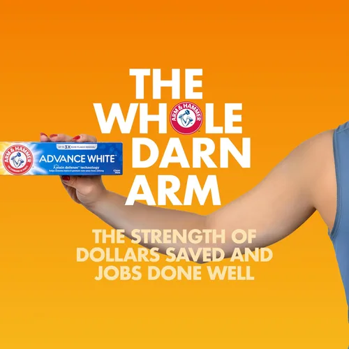 Vista 11 de ARM & HAMMER Advance White Pasta de dientes, Pasta de dientes blanqueadora de bicarbonato de sodio con Tecnología de Defensa contra Manchas y Flúor