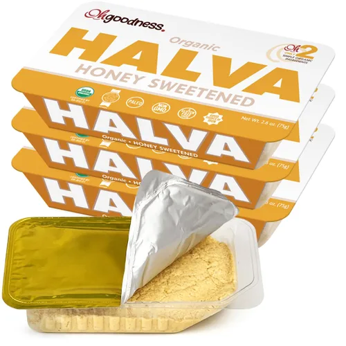 Vista 14 de ¡OhBondad! Halva de Miel Orgánica - Pack de 3 - Solo TRES Ingredientes Simples, Bocadillo y Postre que se Derriten en la Boca, Golosina Endulzada