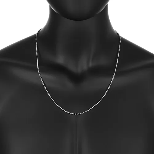 Vista 4 de 1mm-5mm Solid .925 Sterling Silver Ball Military Chain Necklace or Bracelet
