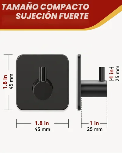 Vista 9 de Auxmir Ganchos Adhesivos de Servicio Pesado 30lb(Máx) Ganchos de Pared, Paquete de 5 Toallero Autoadhesivo Sin Daños, Acero Inoxidable para Abrigo