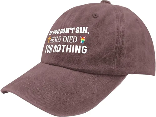 Vista 2 de ruio Hats for Men Baseball Cap Funny Baseball CapJesus CapIf You Dont Sin Jesu Died for Nothings Baseball Cap Women