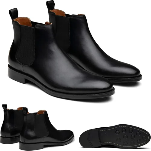 Vista 2 de Dunross Sons Botas Chelsea casuales de vestir para hombre zapatos elegantes para hombre botas casuales para hombre con plantilla Ortholite