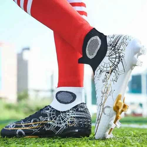Vista 5 de YANGTAOZI Zapatos de fútbol para hombre con tacos profesionales FgAg de alta calidad, transpirables, atléticos, para entrenamiento de fútbol