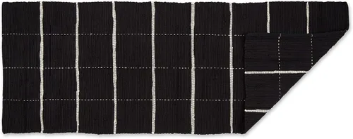 Vista 14 de DII Modern Farmhouse - Alfombra Chindi de algodón, 26 x 40 pulgadas, color negro y crema