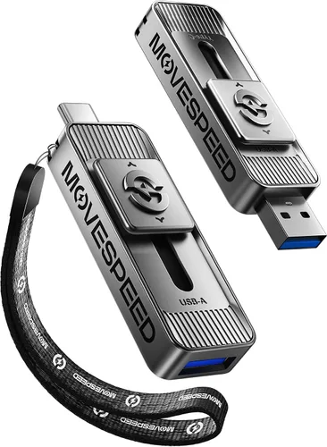 Vista 7 de MOVE SPEED 1 TB 1050 MB/s Unidad Externa de Alta Velocidad de Lectura con Puertos Duales USB 3.2 y Tipo-C para iPhone 17 Mac, iPad, Android - Ideal