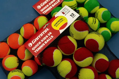 Vista 6 de GAMMA Quick Kids Training Tennis Balls for Kids & Beginners, Low-Compression Core Reduces Speed & Bounce, Great for Tennis Practice, USTA & ITF