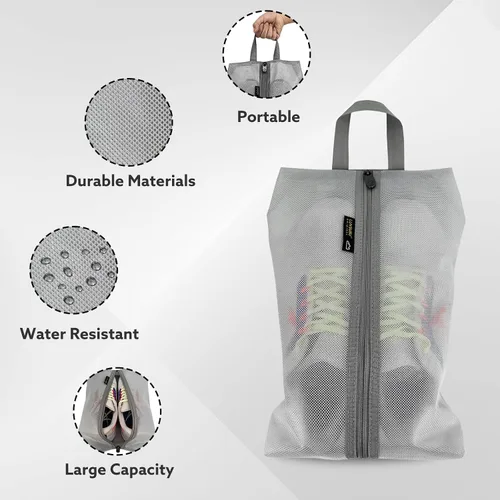 Vista 3 de Luvsusu Bolsas de zapatos esenciales de viaje, resistentes al agua, para hombres y mujeres, organizador portátil de almacenamiento de zapatos