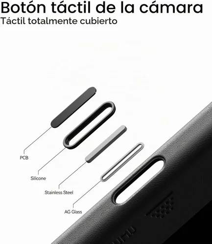 Vista 4 de Aulumu Funda CoolHyper de piel vegana A17 para iPhone 17 Pro Max Control de cámara con aletas de refrigeración Comodidad de lujo Compatible