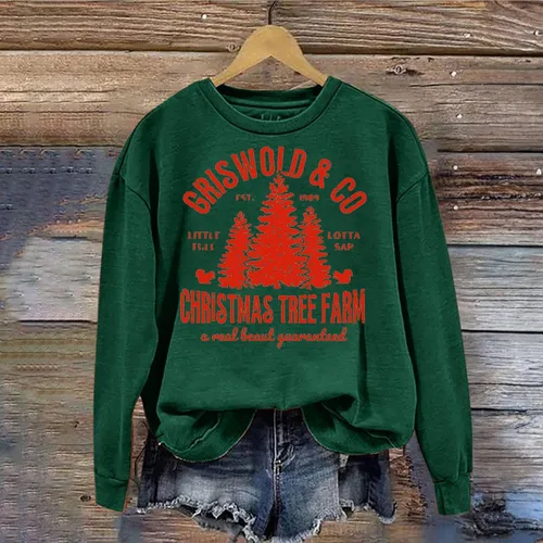 Vista 4 de Suéter feo de Navidad para mujer, a la moda, divertido gráfico, sudaderas de Navidad, camisetas de manga larga para otoño