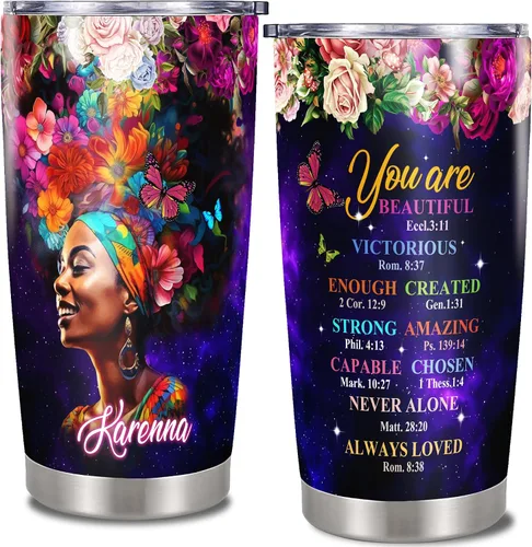 Vista 12 de Dorris Vaso personalizado de All Of Me Loves All Of You con tapa, taza de viaje de acero inoxidable, taza aislada, regalo romántico, matrimonio