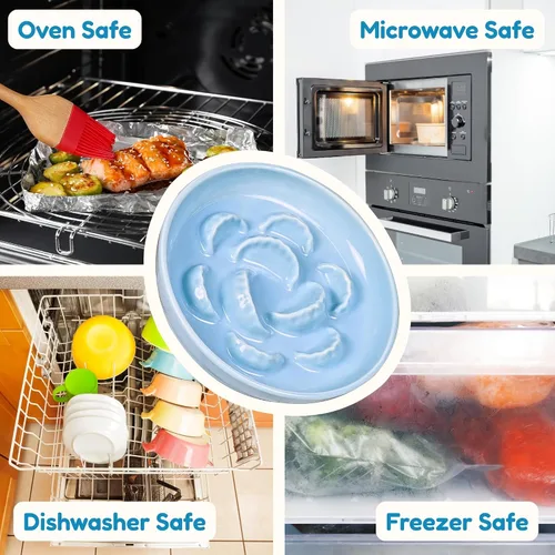 Vista 7 de Cuencos elevados de cerámica para gatos con soporte de bambú, platos elevados de comida para mascotas para gatos y perros pequeños, comedero