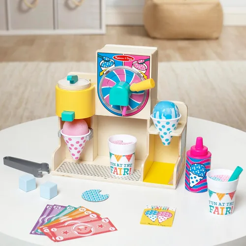 Vista 10 de Melissa & Doug ¡Diversión en la feria! Juego de comida de madera con cono de nieve y granizado - Certificado FSC