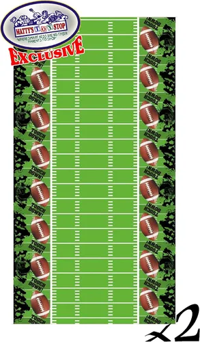 Vista 6 de Juego de suministros de fiesta temática de fútbol de lujo para 20 personas, incluye 20 platos grandes, 20 platos pequeños, 20 servilletas, 20 tazas