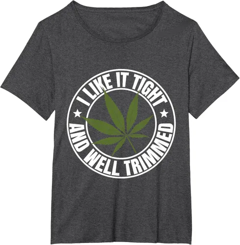 Vista 22 de Weed Cannabis Medical Marihuana I Like It Camiseta ajustada y recortada, Negro, S