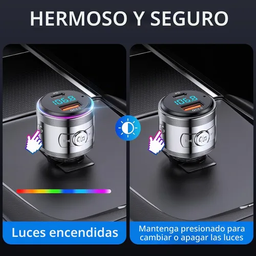 Vista 7 de LENCENT Adaptador de coche Bluetooth 5.3 de metal completo, transmisor