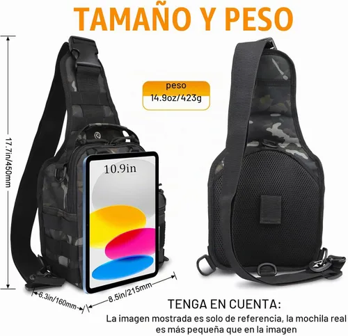 Vista 2 de Dovesun Mochila Pequeña de Pesca, Mochila Bandolera Impermeable para Pesca con Mosca con Cajas de Aparejos
