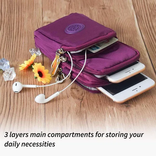 Vista 8 de WITERY Bolso cruzado de nailon impermeable para teléfono celular, monedero para teléfono inteligente para mujer
