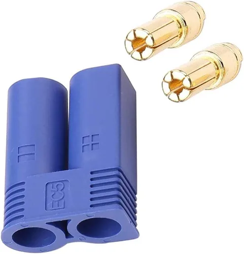 Vista 4 de 20 pares EC5 bala banana conector hembra macho 0.197 in bala oro conector para RC ESC LIPO batería