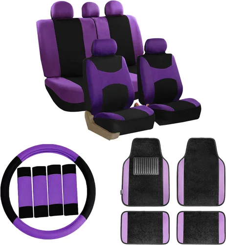 Vista 12 de FH Group FH-FB030115 Combo Set: Fundas de asiento de tela ligera y brisa (Aptas para bolsa de aire y división) W. FH2033 + F14407 Alfombrillas