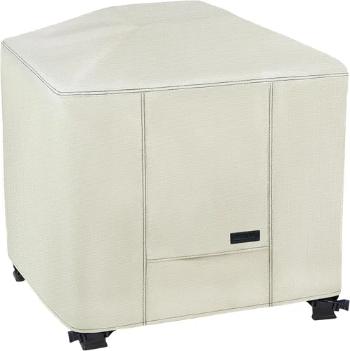 Vista 17 de NettyPro Cubierta para Fogata Redonda Impermeable para Exteriores Cubierta para Fogata para Mesa de Fogata de Gas Propano, 28 x 18 pulgadas, Negro