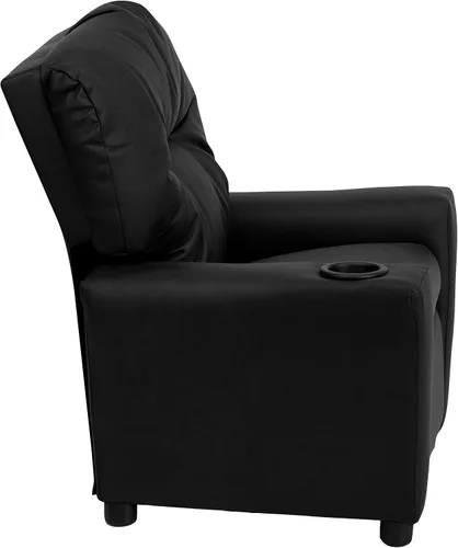 Vista 10 de Flash Furniture Chandler LeatherSoft - Silla reclinable para niños con portavasos y reclinable de seguridad, silla reclinable contemporánea