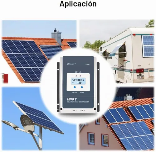 Vista 7 de EPEVER Controlador de carga solar MPPT 50A 12V/24V/36V/48V DC Identificación automática del voltaje del sistema Max.PV 150V Regulador del panel