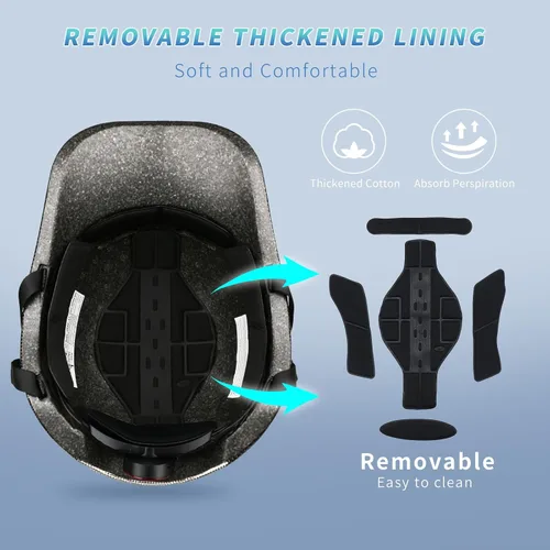 Vista 6 de Casco de Bicicleta para Adultos - Cascos de Bicicleta para Hombres y Mujeres - con Luces Traseras LED - Casco Ajustable Estilo Gorra de Béisbol