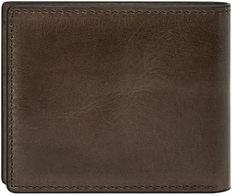 Vista 19 de Fossil Derrick - Cartera plegable de piel con bloqueo RFID y ventana de identificación abatible para hombre