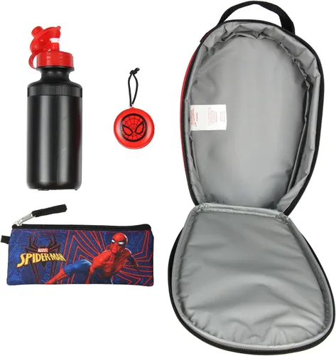Vista 3 de Marvel Spider-Man Mochila Niños 16" 5PC Botella de agua Escuela Combo Set, Multicolorido