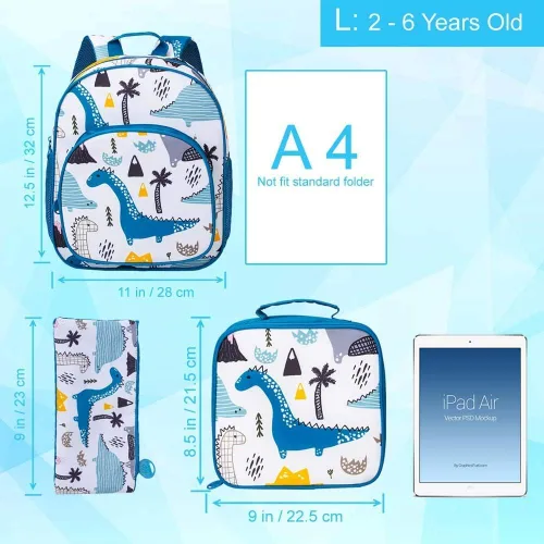 Vista 3 de CCJPX Mochila para niños y niñas, 12.5 pulgadas, dinosaurio, unicornio, preescolar, mochila escolar linda para jardín de infantes