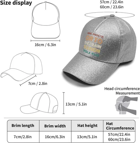 Vista 4 de devor Sombrero para papá con texto en inglés Be Nice or to The Train Station You go Dad, gorro gráfico para papá para mujer