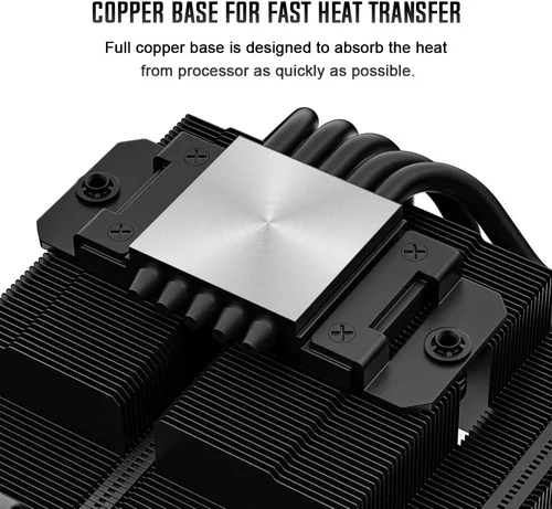 Vista 2 de ID-COOLING IS-55 Negro Enfriador de CPU de Bajo Perfil Enfriador de Aire de CPU de 57mm de Altura 5 Heatpipes Ventilador Delgado de 120x120x15mm