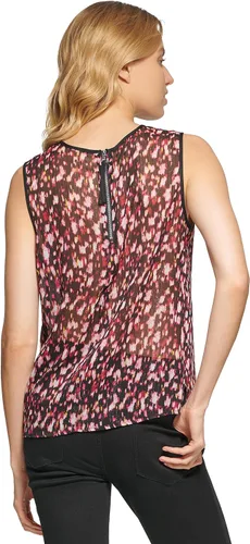 Vista 3 de DKNY Camiseta sin mangas con cierre de cremallera y cuello redondo para mujer