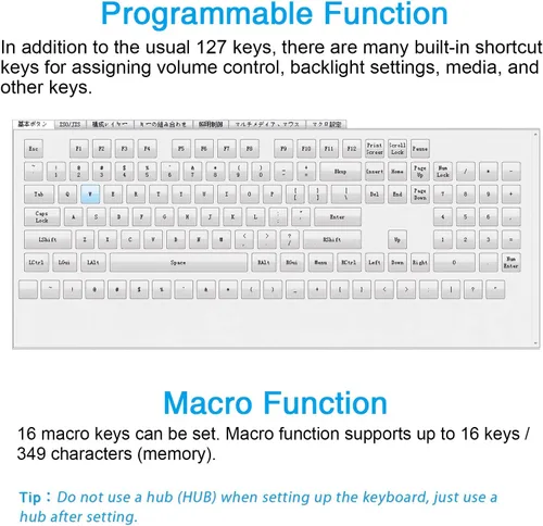 Vista 3 de Koolertron Teclado mecánico macro con una sola mano, mini teclado mecánico portátil para juegos con una sola mano, 23 teclas totalmente programables