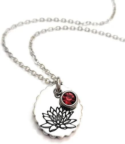 Vista 32 de Birth Month Flower and Birthstone Necklace