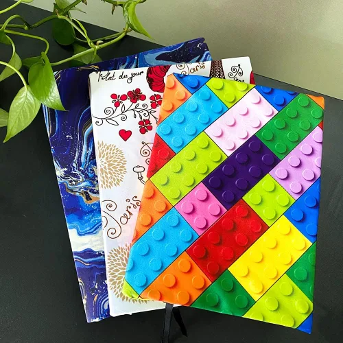 Vista 5 de Funda de libro para libros de bolsillo, tapa dura y libro de texto, 6 fundas de libro jumbo Reusable, Fit 7"x9" to 9"x11", Washable Fabric