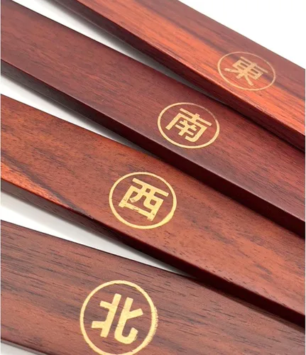 Vista 2 de POLARS DESIGN Juego de 4 empujadores de azulejos Mahjong de madera para jugar al juego