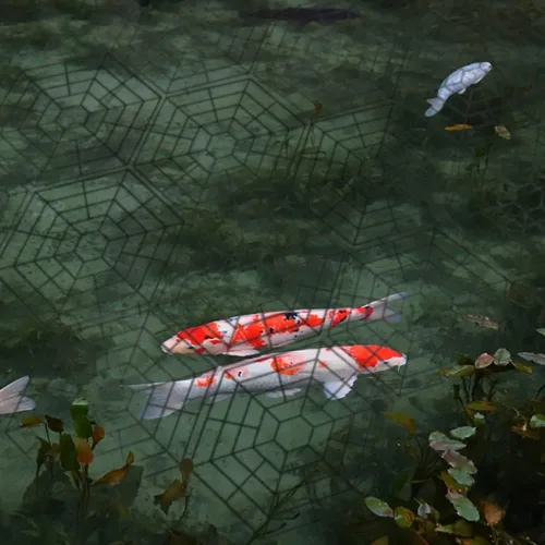 Vista 4 de MAITER Pond Netting Floating Guard Protect Fish Koi (paquete de 20, 10.6 x 12 pulgadas, hexagonal negro)