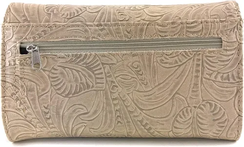 Vista 4 de Zelris Sugar Skull Roses Angel Wing mujeres Crossbody muñeca asa triple cartera