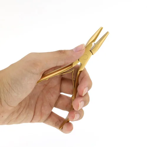 Vista 4 de Kit de alicates de extensión de cabello, alicates de extensión de cabello para microcuentas, gancho desmontable, bucle, anillos de seccionamiento