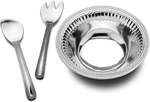 Vista 6 de Wilton Armetale Flutes and Pearls - Cuenco redondo para aperitivos, 8 pulgadas, color plateado