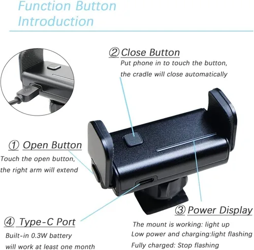 Vista 8 de Soporte de teléfono personalizado (tecnología de sujeción automática) compatible con Nissan Sentra 2020-2025, manos libres de cuna de sujeción