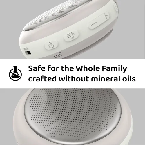 Vista 2 de Moonybaby Máquina de sonido portátil, calmante para el sueño del bebé, 9 sonidos calmantes, ruido blanco, silencio, terapia de sonido y cancelación