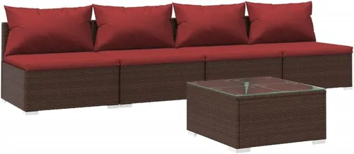 Vista 21 de 3-Piece Modular PE Rattan Sofa Set, Black 3-Seater Patio Couch