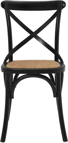 Vista 5 de Modway Gear - Silla de comedor de estilo rústico y moderno estilo granja, en madera de olmo y ratán, color negro