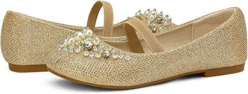 Vista 7 de DREAM PAIRS Zapatos de ballet planos con flores para niñas, Mary Jane, zapatos planos de bailarina para vestido de diariobodafiesta