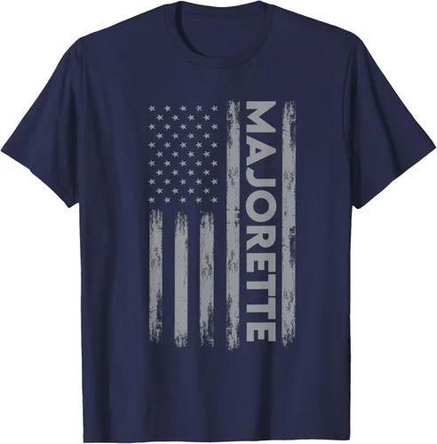 Vista 27 de Great Majorette - Camiseta de bastón giratorio con diseño de bandera de Estados Unidos, Negro, S