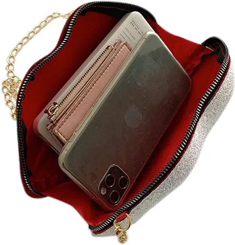 Vista 8 de Bolso de mano brillante para mujer, bolso de mano de noche con purpurina para mujer, bolso cruzado para banquete, bolso de hombro, bolsa