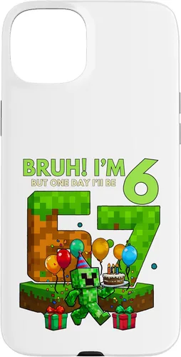 Vista 9 de Bruh I'm 6 But One-Day I'll Be 67 Retro 6th Birthday Kids Case for iPhone 17